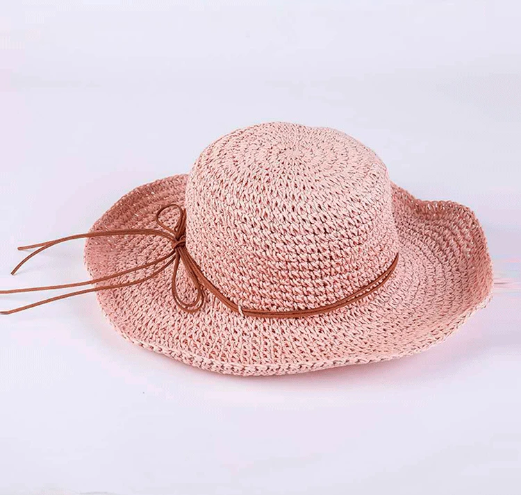 2018 South Korea Summer Fashion Lady Sun Hat New Straw Bow Straw Hat Outdoor Sunshade Beach Hat ACA36 (6)