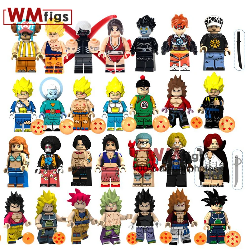 

Anime Super Saiyans Dragon Ball Goku One Piece Anime Naruto Building Blocks Super Heroes Brick Boys Toys for Children