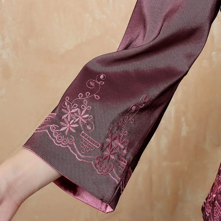 Ideal National Style Three Quarter Sleeve Outwear Lady High Quality Coat Embroidery Improved Fashion Jack