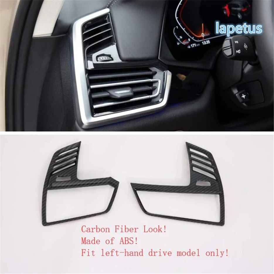 

Lapetus Front Side Air Conditioning AC Outlet Vent Decoration Frame Cover Trim ABS Carbon Fiber Color Fit For BMW X5 G05 2019