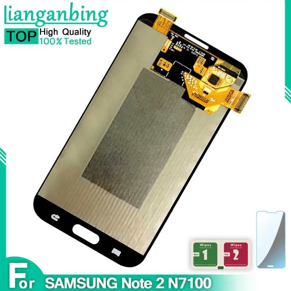 

Super Amoled LCD for Samsung GALAXY Note 2 N7100 LCD Display Touch Screen Digitizer Assembly Replacement parts Free Shipping