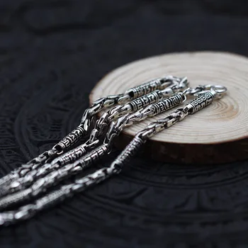 

Thai silver necklace old man retro domineering personality six words to create S925 sterling silver jewelry chain
