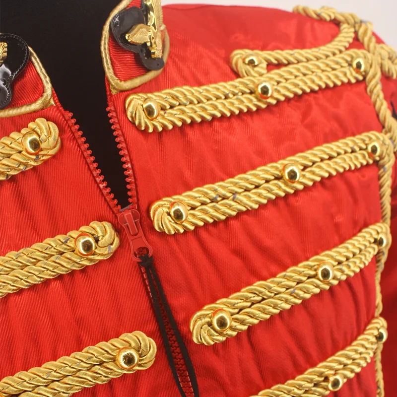 Rare Fashion Retro Punk MJ Michael Jackson Red Military Army Royal Retro England Style Men's Threading Jacket 1980S 6
