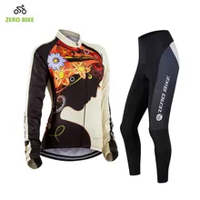 ZEROBIKE Pro Long Sleeves Women’s Cycling Sets Breathable Bike Bicycle Wear Cycling Jersey Pants 4D Gel Padded Hot Ropa Ciclismo