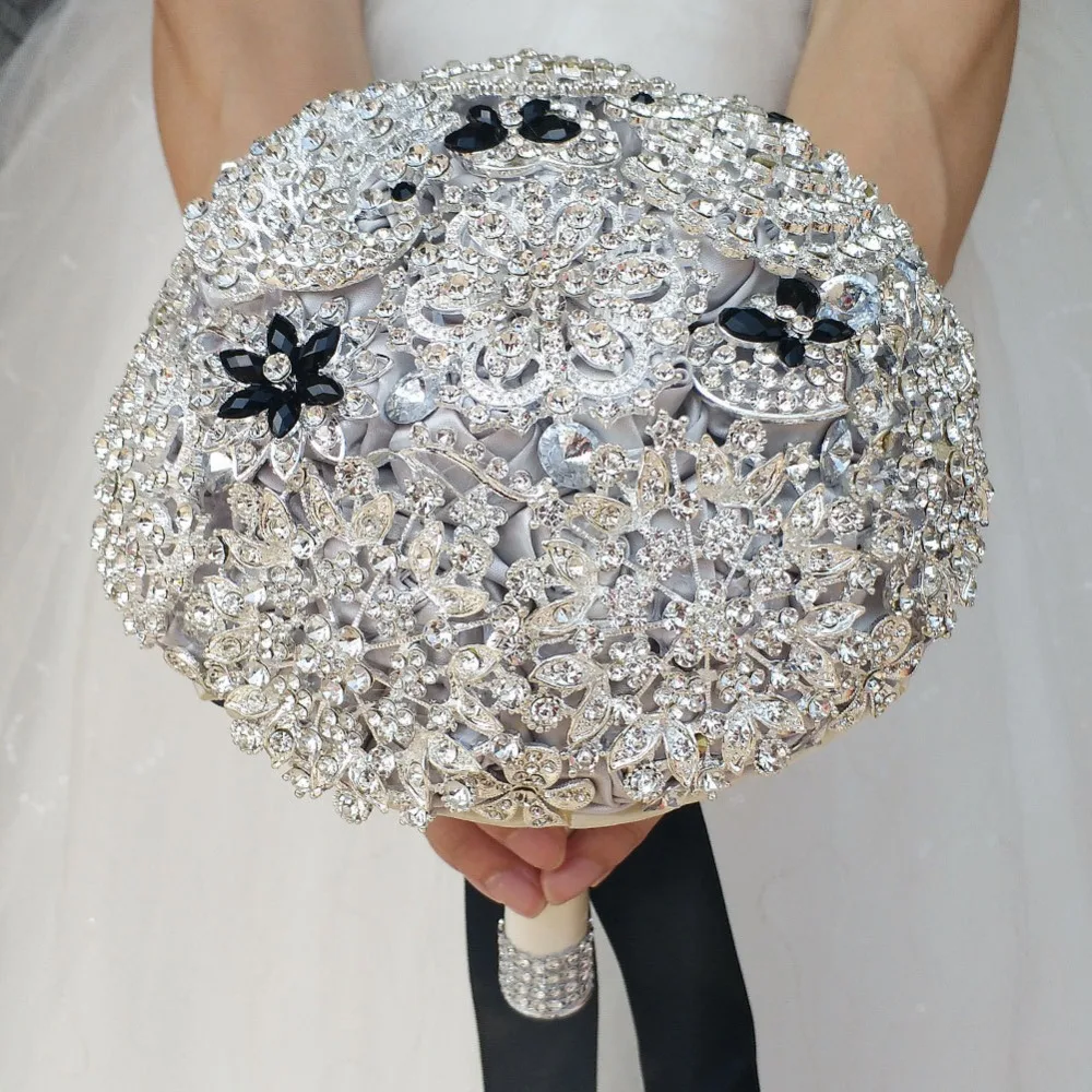 Luxury Crystal Rhinestone Bridal Wedding Bouquet Brooch Bride Holding Flower HOT 