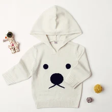 Детский вязаный свитер; Цвета: Одежда для новорожденных мальчиков и девочек, рисунок из мультфильма, верхняя одежда-мишка для детей ясельного возраста с капюшоном свитер
