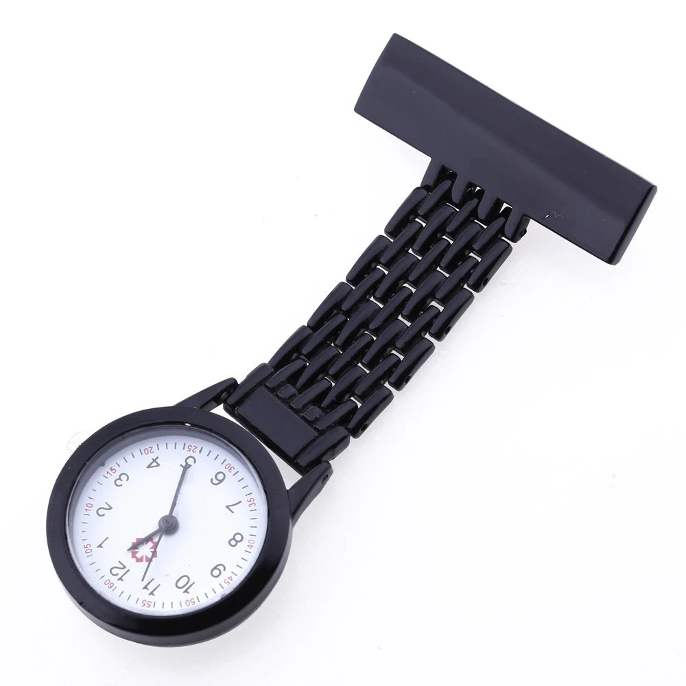 clip on watch nurse watch nurse brooch blackin Pocket & Fob Watches