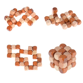 

Educational 3D Wooden Puzzle Novelty Toys Magic Cube Brain Teaser IQ Mind Game For Children Adult Snake Shape