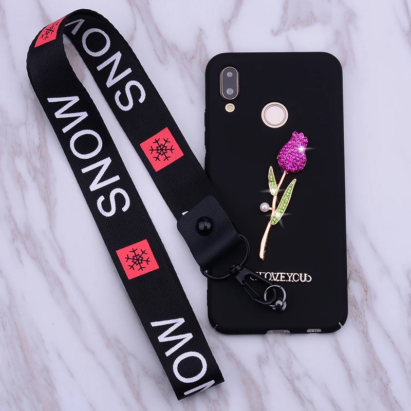 P20 Pro P30 Lite Case Wrist strap Hard Matte For Huawei P Smart Z 2019 Y9 Y5 Y6 Y7 2018 Honor 10 9 8A 8X 7X 8C 7A Cover | Мобильные