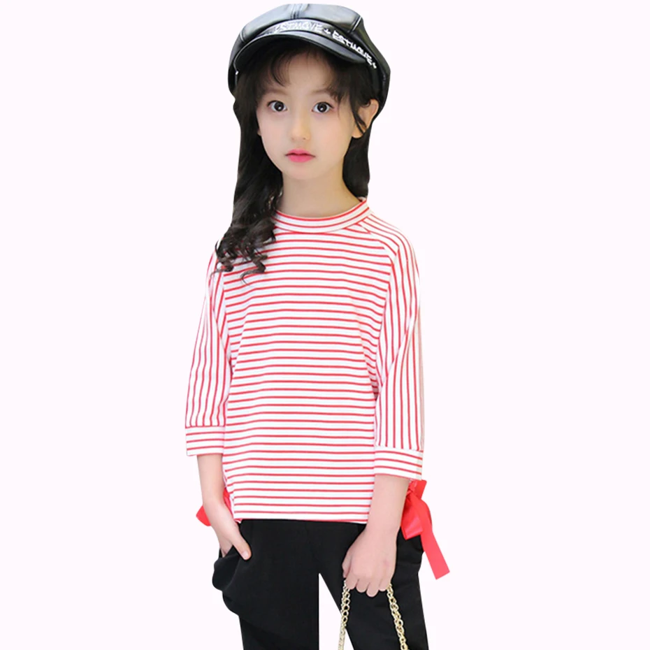 

Kid Girls Clothes Set Fashion Suit For Girls Spring Teen Kids Clothing 6 8 12 Years Striped Top+Pants 2 Pcs Girl Clothing Autumn