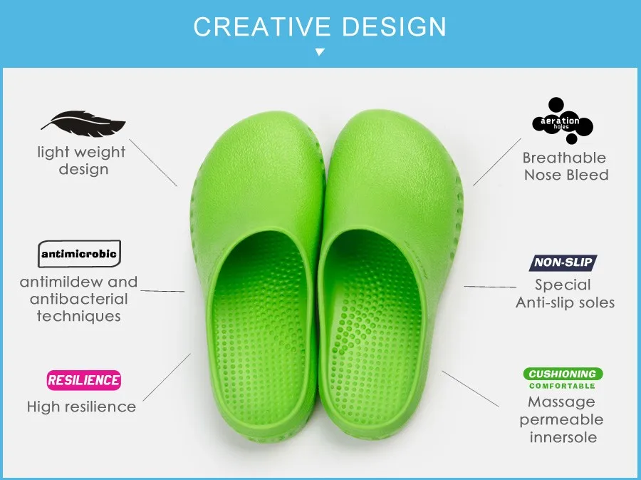 Медицинская обувь для докторов медработников резиновые шлепанцы противоскользящая мягкая защитная обувь Операционная лаборатория спа