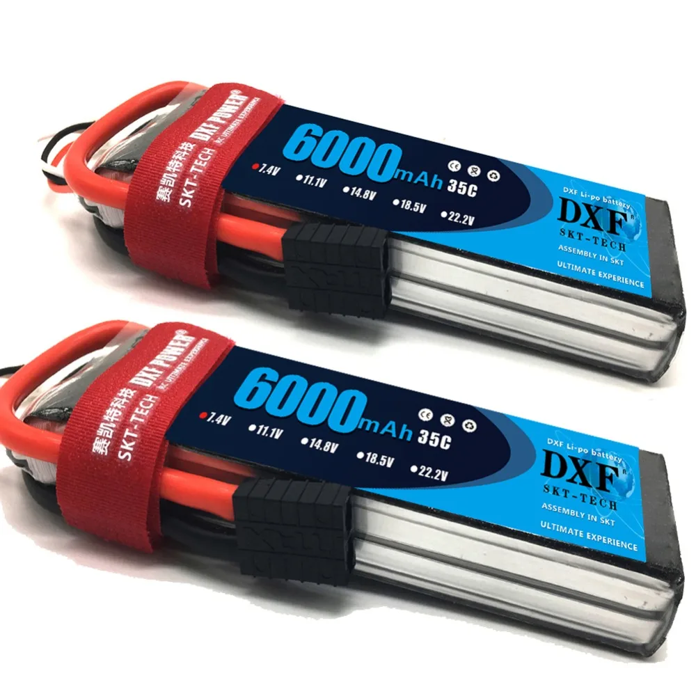DXF 2PCS Lipo Battery 2S 7.4V 6000mah 35C Max 70C AKKU Bateria Traxxas Car Boat Helicopter Quadcopter