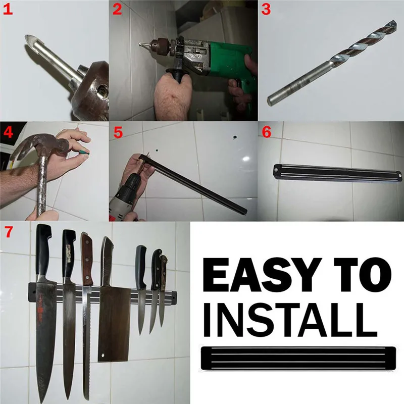 FINDKING-High-Quality-13-inch-Magnetic-Knife-Holder-Wall-Mount-Black-ABS-Placstic-Block-Magnet-Knife (3)_