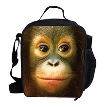 Милые зоопарк животных обед мешок Термальность орангутанг обед кулер сумки для детей персонализированные изолированные обед сумка для мальчиков Обувь для девочек