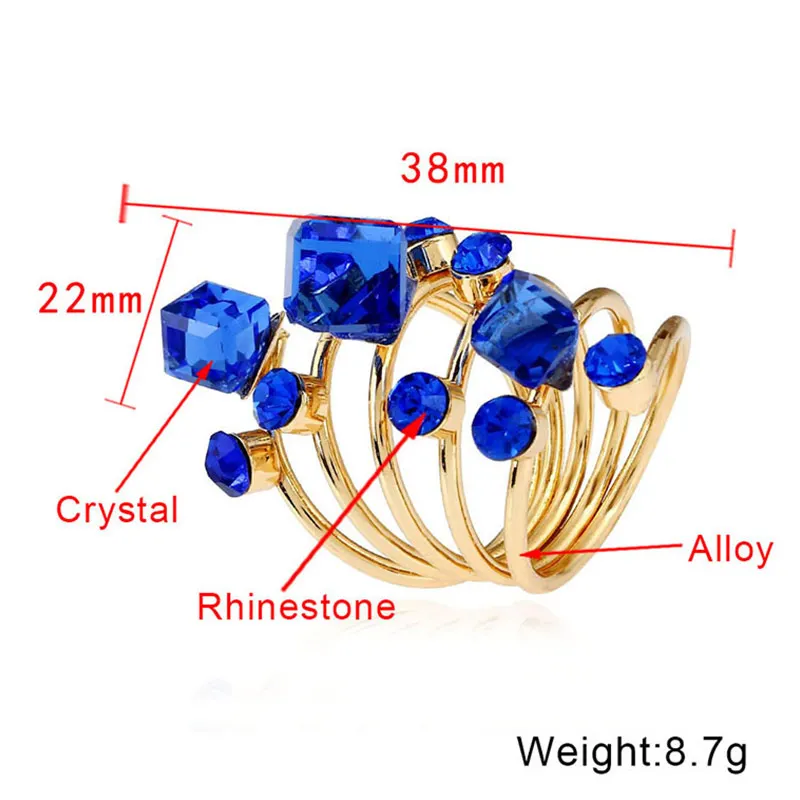 Crystal Black Party Open 1PC Knuckle Finger Midi Rings Rhinestone Punk Adjustable Beautiful Rings Girls Exquesite Opening Gold