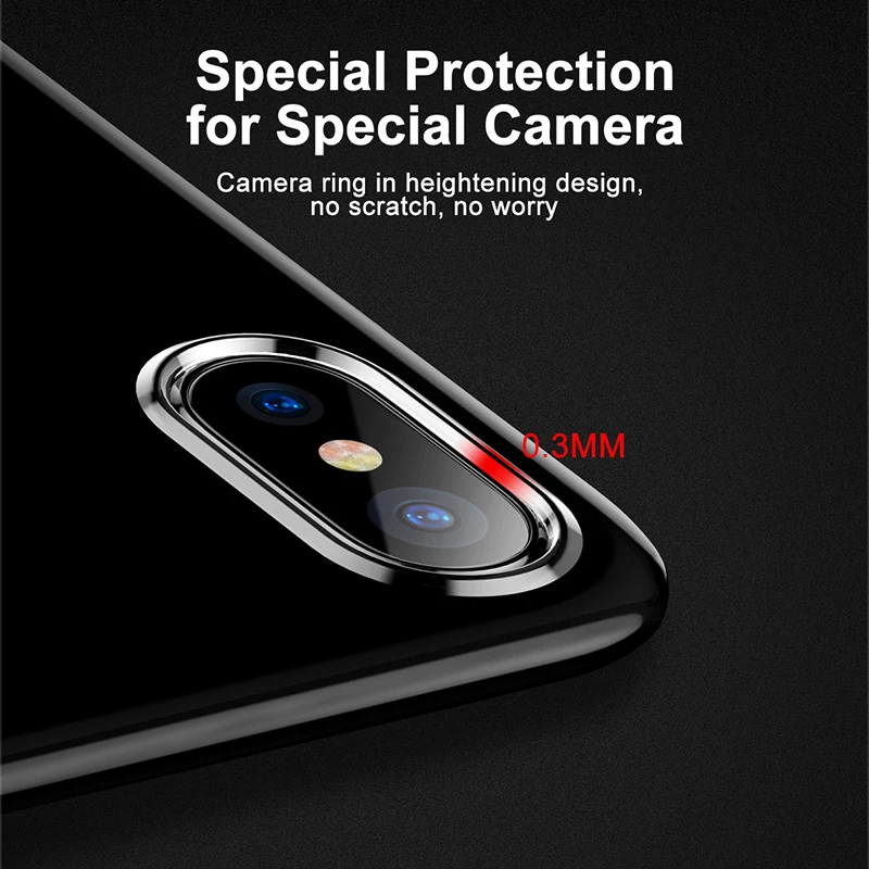 Baseus Transparent Case for iPhone X Dirt-resistant Anti-shock Ultra Thin Clear Soft TPU Silicone Back Cover For iPhone X Case