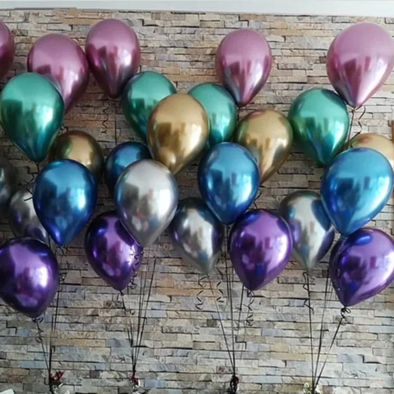 

20pcs Metallic Gold Silver Chrome Latex Balloons Wedding Bachelorette Birthday Bridal 12inch Metallic Latex Helium Balloon Decor