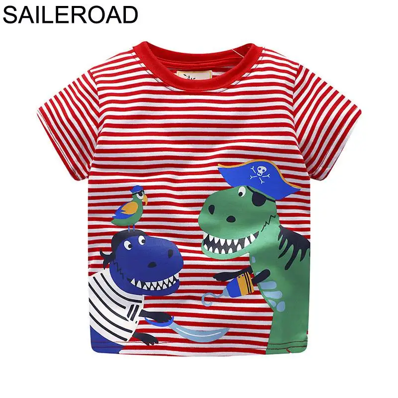 SAILEROAD/Новая летняя детская футболка для мальчиков футболка с динозавром из мультфильма для маленьких мальчиков, топы для мальчиков, футболки, одежда на Хэллоуин для детей 1-6 лет