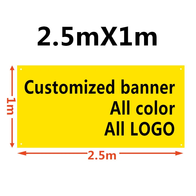 1X2.5 м полный Цвет пользовательских баннер высокое качество