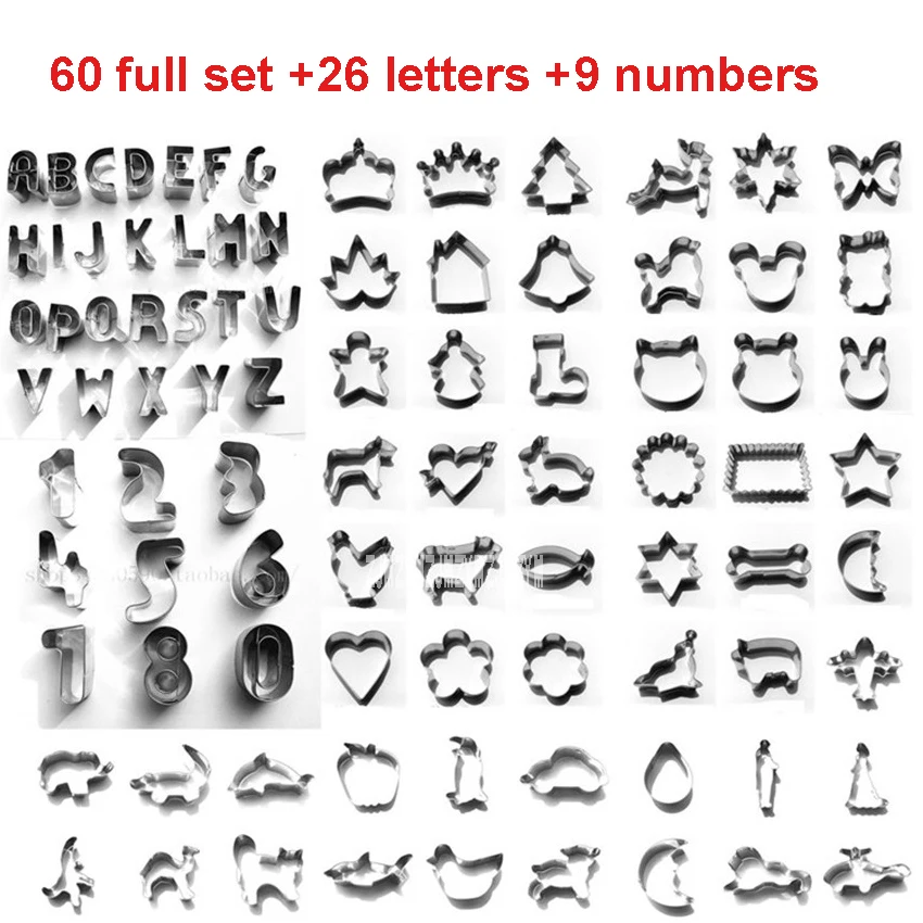 

New Multifunctional Fruit Cut Digital Cookie Mold Letter Cake Mold Stainless Steel Vegetable Model Cookie Mold Set Hot Selling