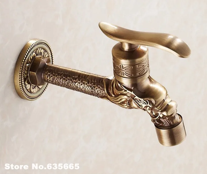 Single Handle Lengthen Antique Bronze Art Tap Bathroom Lavatory Basin