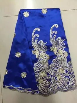 

Royal Blue Indian George Fabrics 2017 High Quality African George Lace Fabric With Guipure Handcut Sequins George Lace For Party