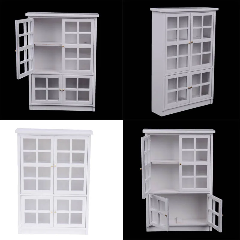 

1pc Cabinet Doll House Kitchen Dollhouse Kitchen Cabin Room Miniatures 1:12 DIY Accessorie Furniture Kit Model White Gate Door