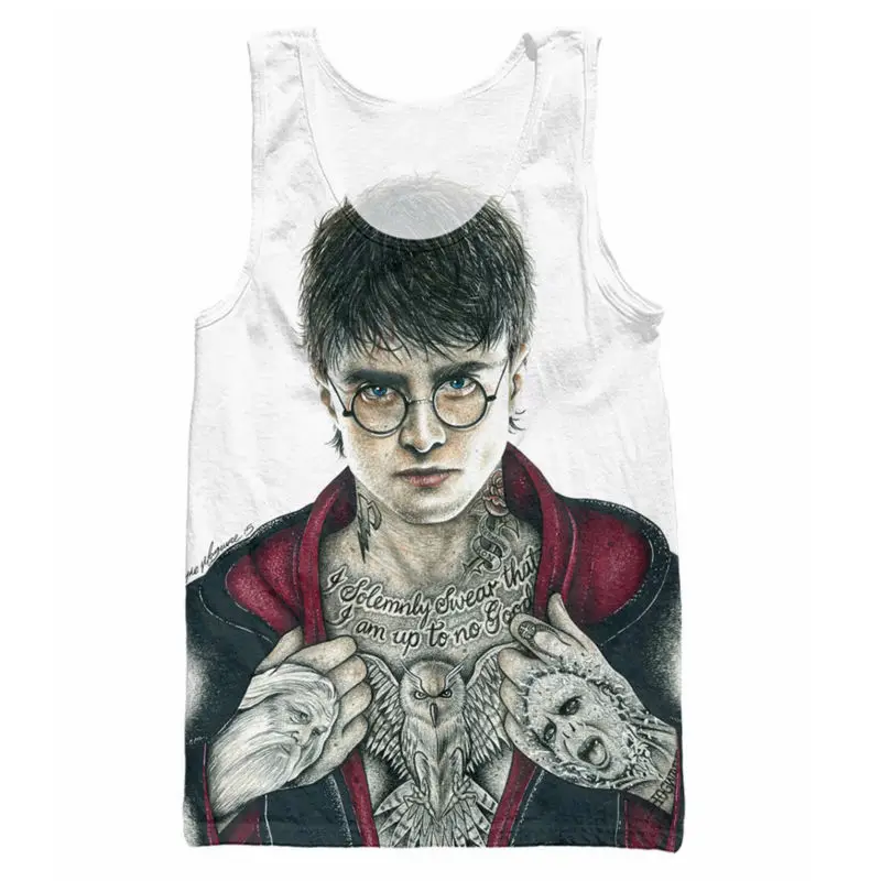 Character Cool Tops3 Мужской трикотажный топ с объемным принтом, Свободный Топ без рукавов, рубашка для бодибилдинга, красивые топы, Hombre - Цвет: Character Cool Tops3