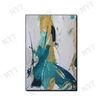 

New Arrivals Hand-painted Contemporary Wall Art Green Abstract Oil Painting on Canvas Interior Design Art Oil Painting Unframed