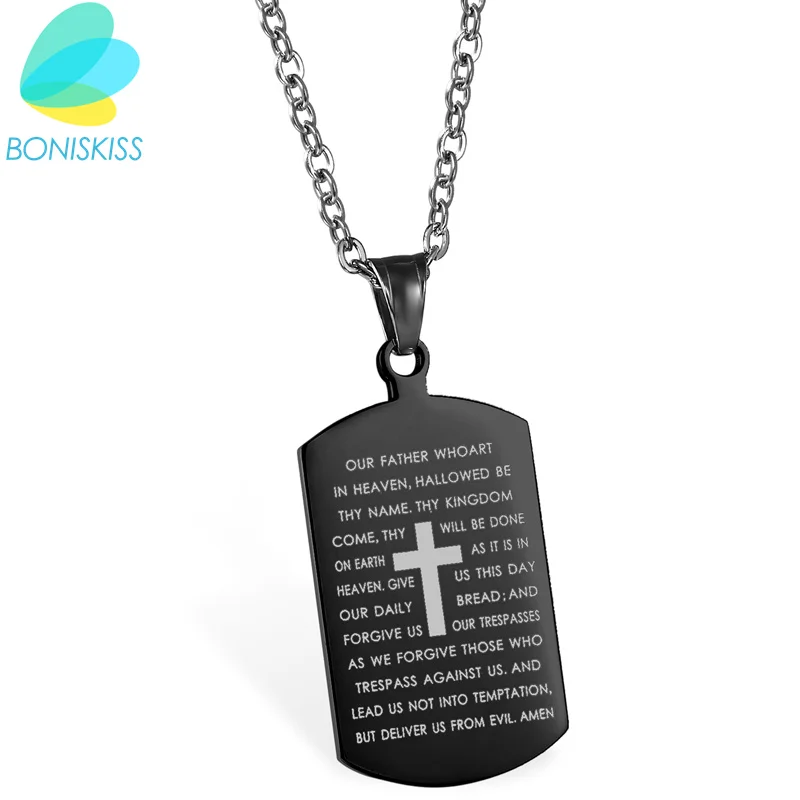Two Sides Polished 316L Stainless Steel Dog Tags Pendant Stainless Steel Dog Tags Necklace Fashion Jewelry