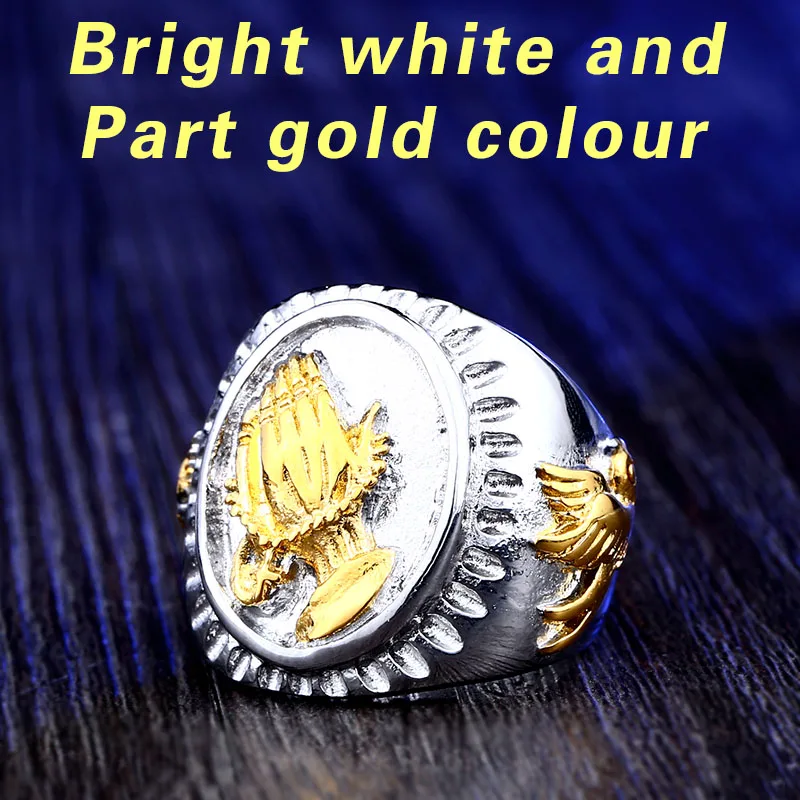 Байер, магазин, кольцо из нержавеющей стали 316L, высокое качество, пресвязанная Дева Марии, молящееся кольцо, Лаки, сила, модное ювелирное изделие, LLBR8-267R - Цвет основного камня: bright white