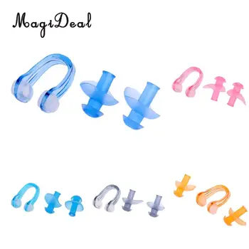 

Waterproof Silicone Earplugs and Nose Clip,for Men Women Beginner Swimming Training Protector Accessories with Storage Case