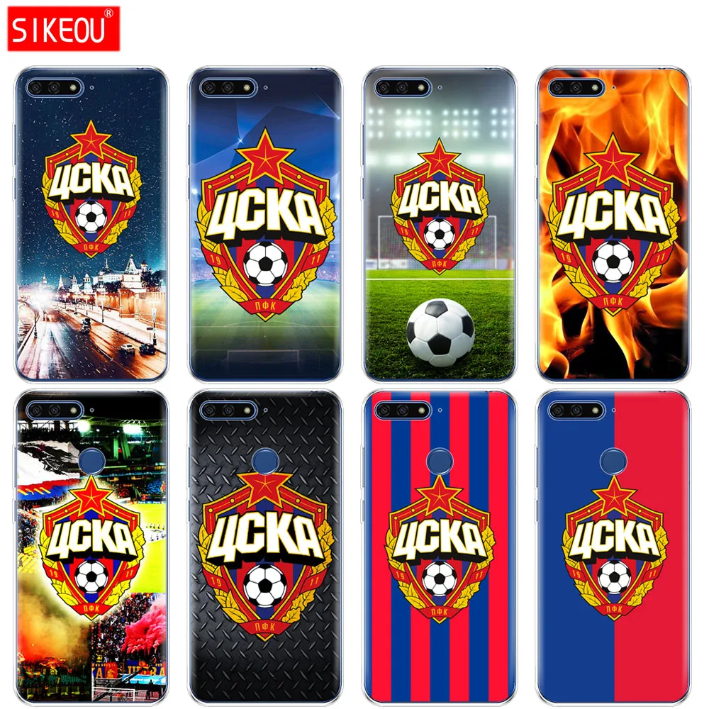 

Silicone Cover Phone Case For Huawei Honor 7A PRO 7C Y5 Y6 Y7 Y9 2017 2018 Prime Football CSKA Moscow Team