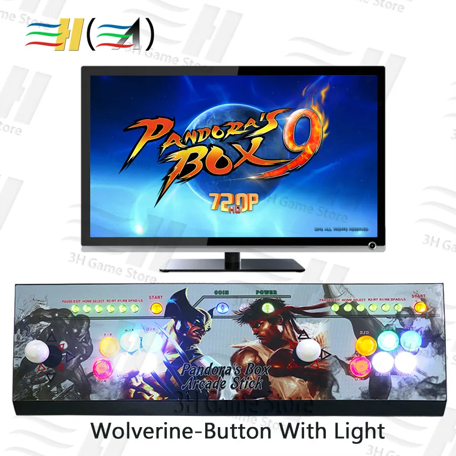 2018 Pandora Box 9 1500 in 1 Video Games Arcade Stick Console 2 Players joystick led button Pandora's box 5 plus Version console