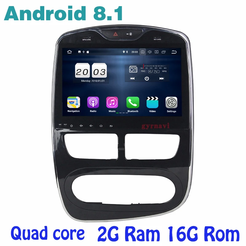 

Android 8.1 Quad core Car Stereo radio gps for Renault Clio with 2g ram wifi 4G usb bluetooth mirror link