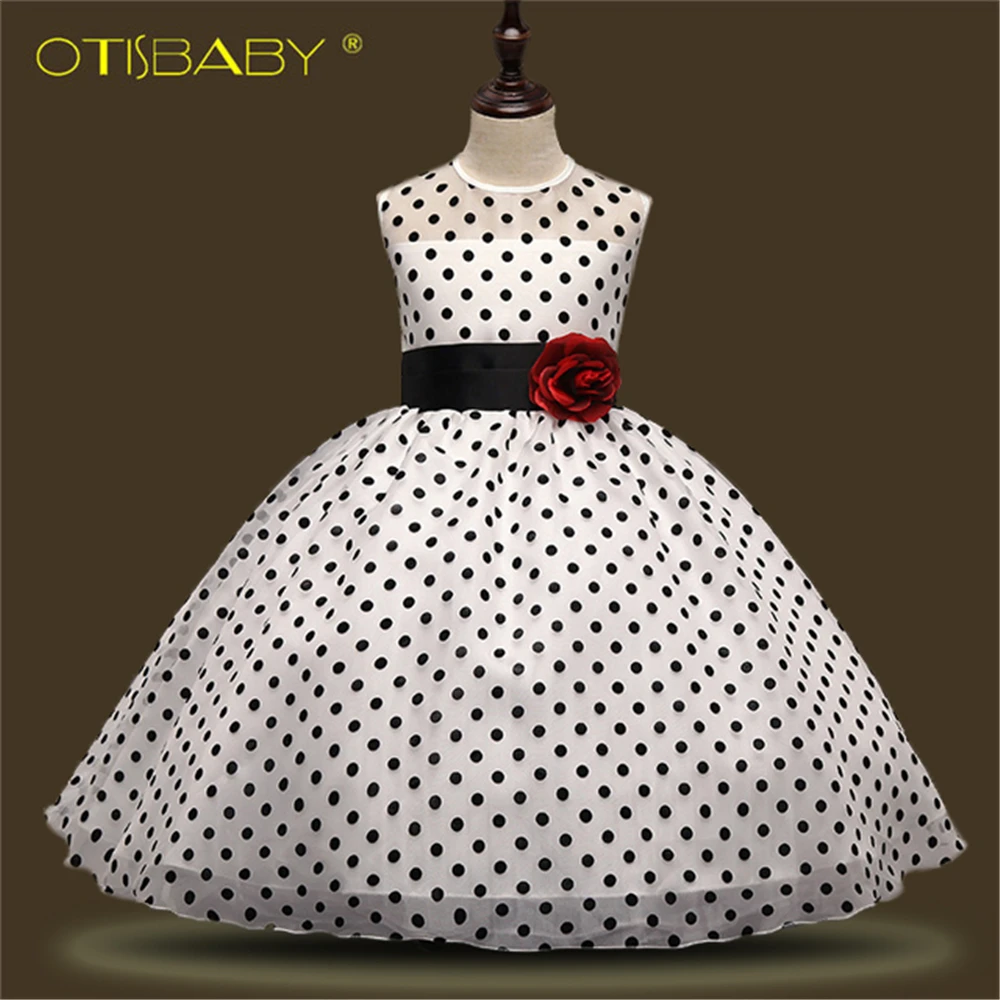 Summer Girls Polka Dot Dress Children White Evening Dresses Baby Girl Birthday Party Dress First Holy Communion Ball Gowns цена Summer Girls Polka Dot Dress Children White Evening Dresses Baby Girl Birthday Party Dress First Holy Communion Ball Gowns цены онлайн