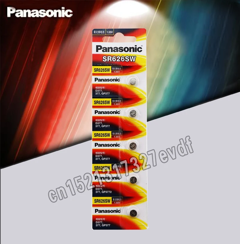 5 шт. Panasonic SR626SW кнопочный элемент батарея монетного типа для часов G4 377A 377 LR626 SR626SW SR66 LR66 Серебряный оксид ртути