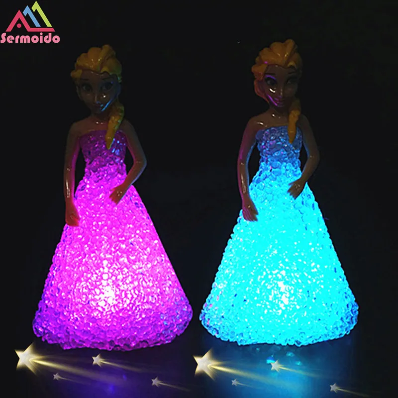 

Anna Elsa Toys Doll Ice Snow Queen 7 LED Color Baby Doll Toys For Girls Baby Doll Toys For Girls D6