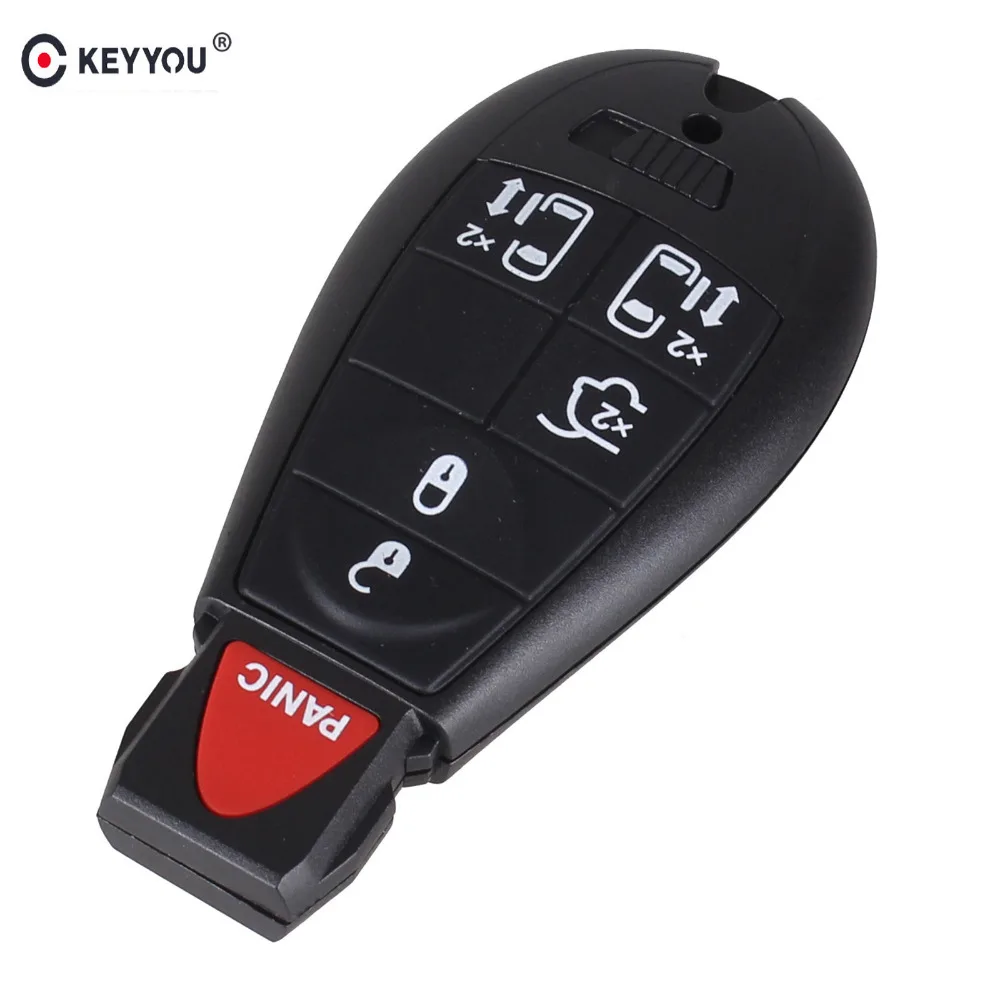 KEYYOU 10x Replacement 6 Buttons Car Key Case For Dodge Grand Caravan