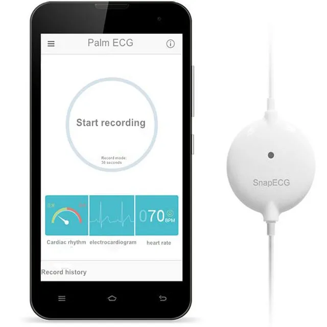 

Any time Monitor Latest Support Mini ECG/EKG Machine Measurement SnapECG Electrode Holter for Android and IOS SnapECG holter