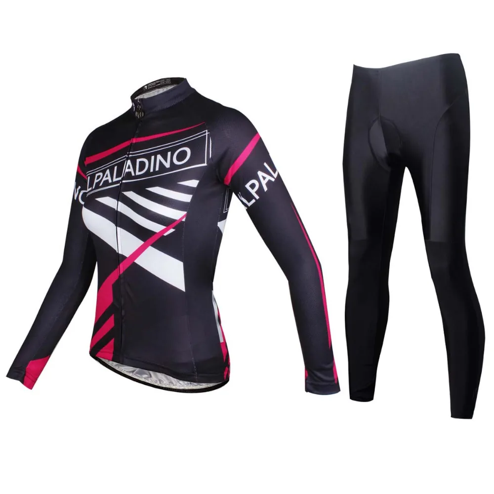 Женская Черная велосипедная одежда с длинным рукавом Ciclismo Crewneck Pro велосипедные