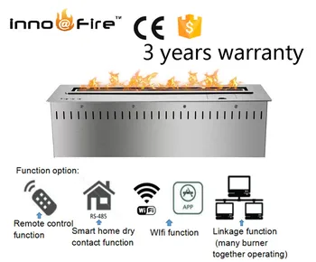 

24 inch intelligent remote control smart auto ethanol modern silver or black ethanol elektro kamin