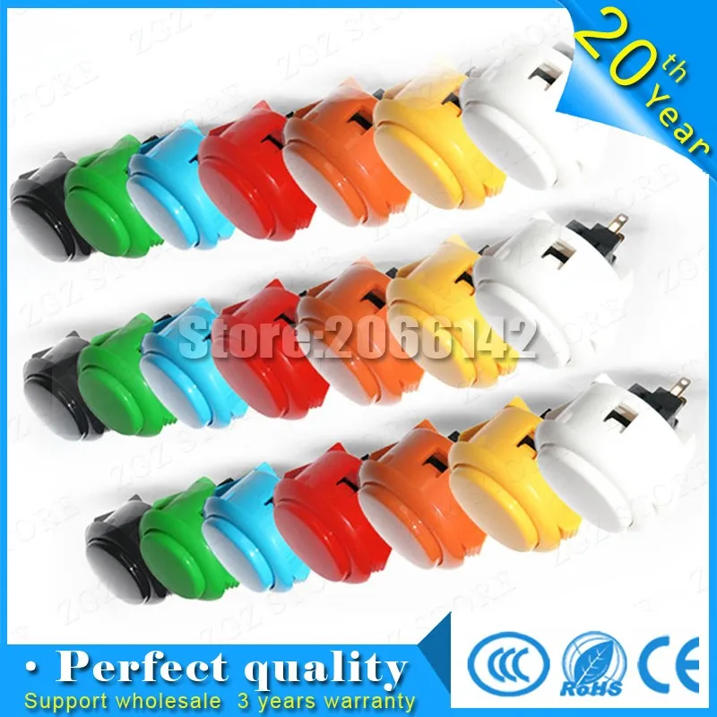 

Free shipping 8pcs original sanwa push button silent 30mm push button for KOF DIY Arcade game DIY Arcade fighting game kit