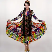 Женский Национальный танцевальный костюм Синьцзян танцевальные костюмы Uygur новое женское шелковое платье Eddie Rice