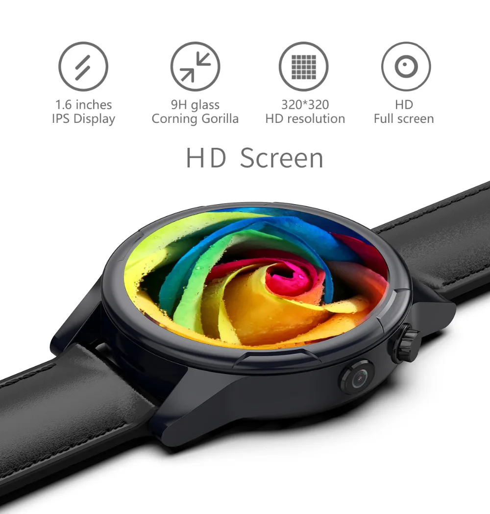 sim cartão 4g telefone smartwatch freqüência cardíaca pk ticwatch 2 kw88