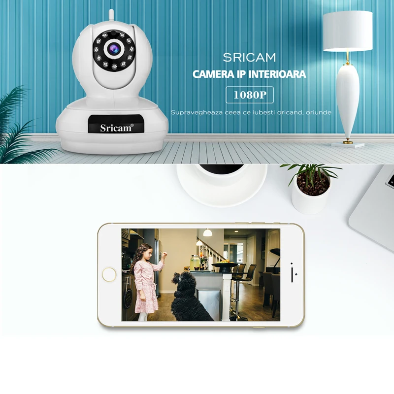 IP камера видеонаблюдения Sricam SP019 1080 МП HD 360 P Wi Fi|Камеры видеонаблюдения| |