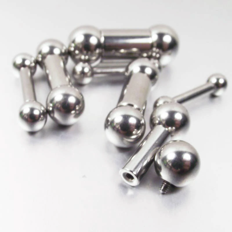 Pair Titanium Steel genital piercing Straight Barbell Rings tragus Ear Piercing