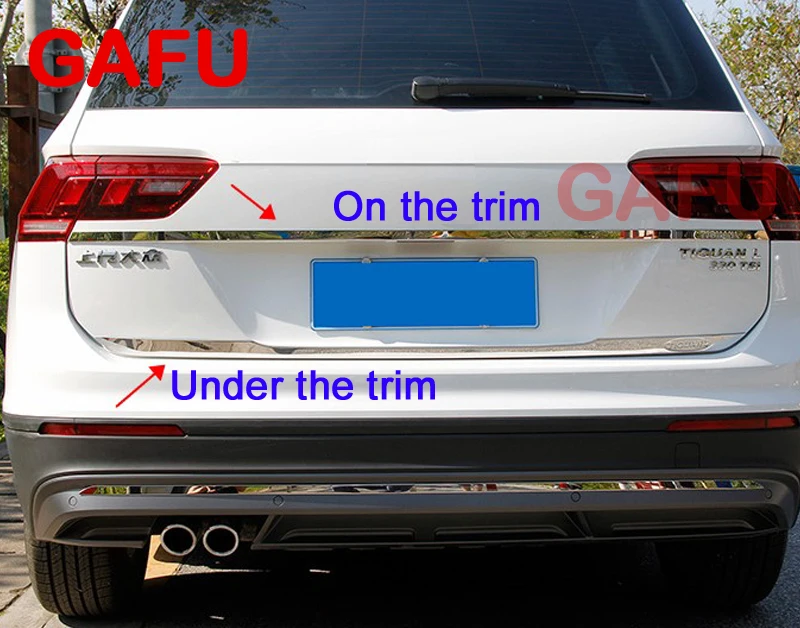 Car Accessories For VW TIGUAN MK2 2017 Door Sticker Stainless Steel Back Door Tailgate Trim
