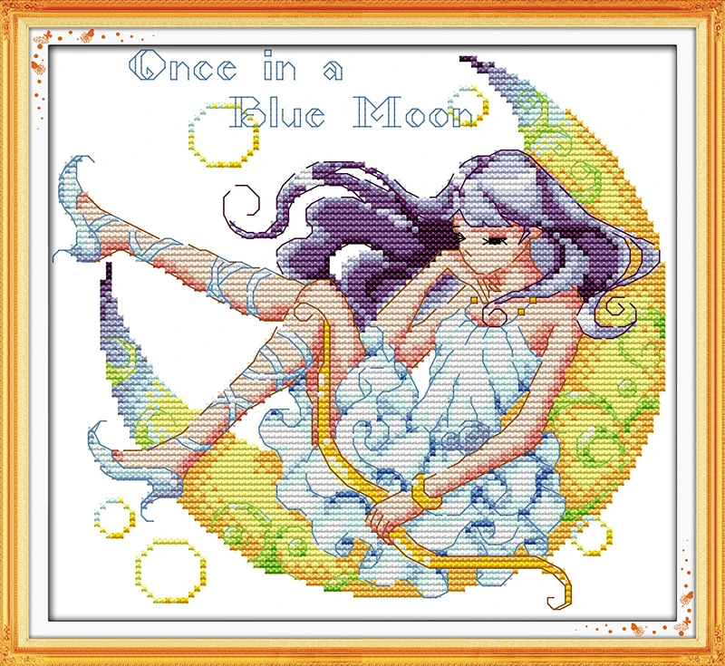 

Moon girl Counted Cross Stitch 11CT Printed 14CT DMC Cross Stitch Set DIY Chinese Cotton Cross-stitch Kits Embroidery Needlework