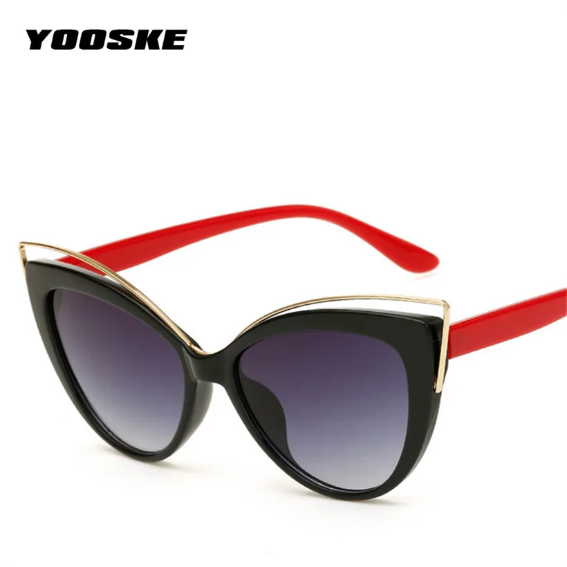 

YOOSKE Cat ear Sunglasses Women Vintage Katie Holmes Sun Glasses for Women Elegant Curve Design Cat Eyes Eyeglasses Shades